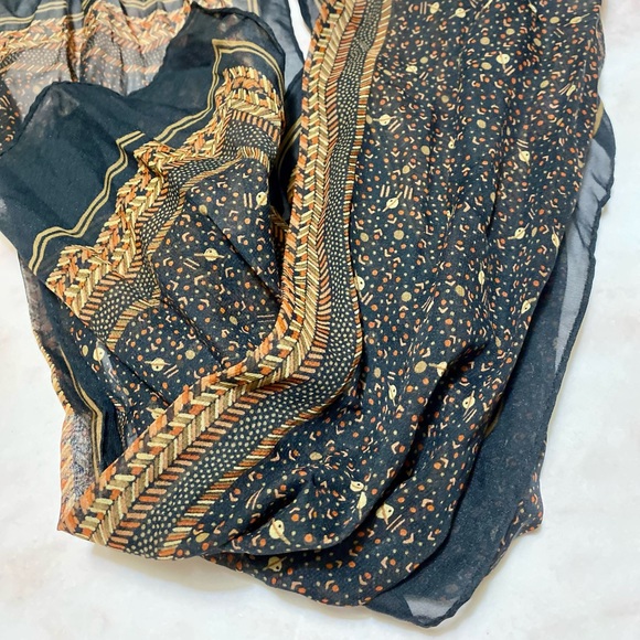 $5 Add On | Black and Brown Sheer Patterned Head Scarf - Picture 5 of 5
